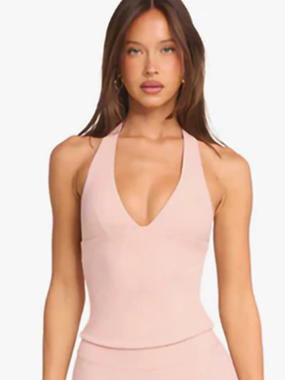 Free People Blush Pink Halter V-Neck Camisole